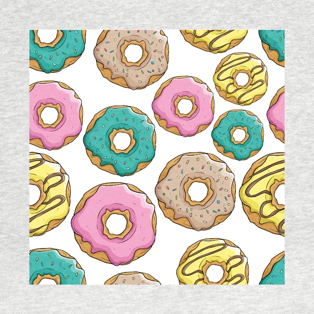 Donut Pattern Dessert Print by bluerockproducts